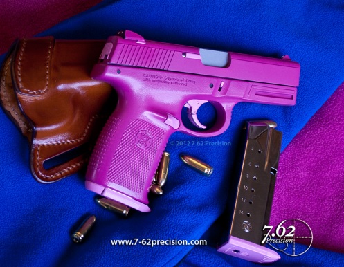 Magenta (barney purple) S&W Sigma SW40VE Pistol with pink accents