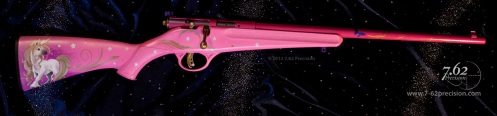 Pink Savage Rascal Rifle .22 girl's rifle Accutrigger Unicorn