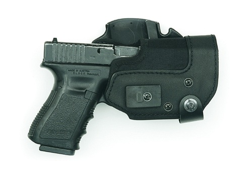 KNG (Kydex® New Generation) holster with Push 'n' Draw retention system and Front Line's unique belt-mount system.