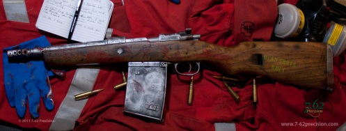 Zombie Killer Yugo Mauser SBR with trench magazine and flash enhancer to incerate brain matter spray