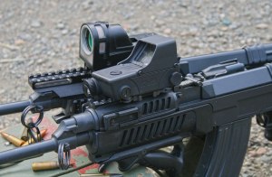 Optics mounted on the handguards of vz.58 rifles. There are certain advantages to forward-mounting optics.